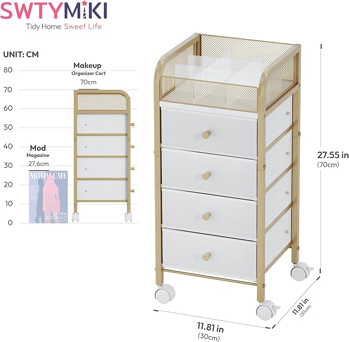 SWTYMIKI Rolling Makeup Organizer Cart - Image 2