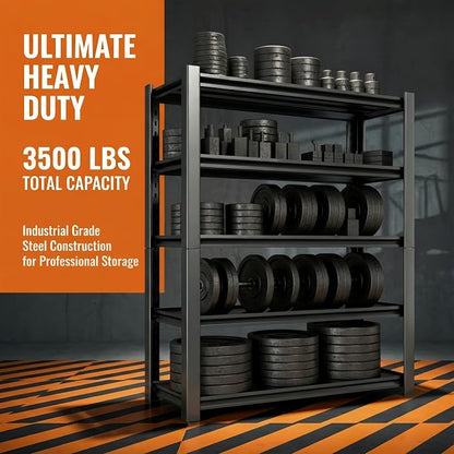 3500 LBS Heavy Duty Garage Shelving, Adjustable Boltless Steel Storage Rack - Image 3