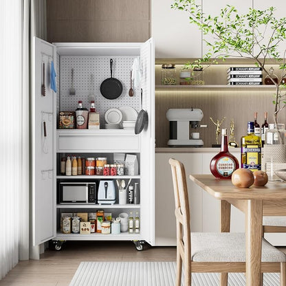 Metal Garage Cabinet with Wheels, Office Assembly Required - Image 4
