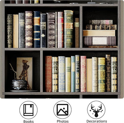 IRONCK Bookcase with Doors, Tall Bookshelf with Storage, Bookshelves and - Image 6