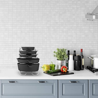 CAXXA Heavy Duty Pan Rack, Pot Lid Rack, Kitchen Cabinet Pantry Cookware - Image 9