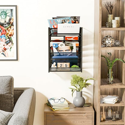 Simple Trending Wall File Organizer, Mesh 7-Tier Vertical Hanging File Holder - Image 4