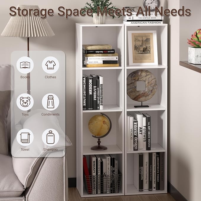 4 Cube Storage Organizer, Cube Shelf, Freestanding 4 Tier Open Shelf Bookcase - Image 4