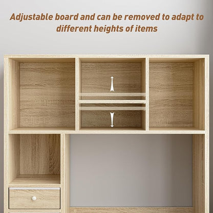 REIBII Desktop Bookshelf, High-Capacity Desk Hutch Organizer - Image 5