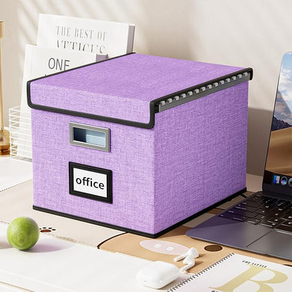 File Organizer Box with Lids, Collapsible File Folder Organizer | File Box with - Image 5