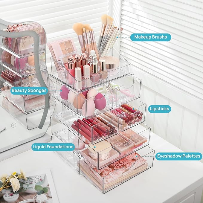 Vtopmart 5 Tier Clear Makeup Organizer - Image 4