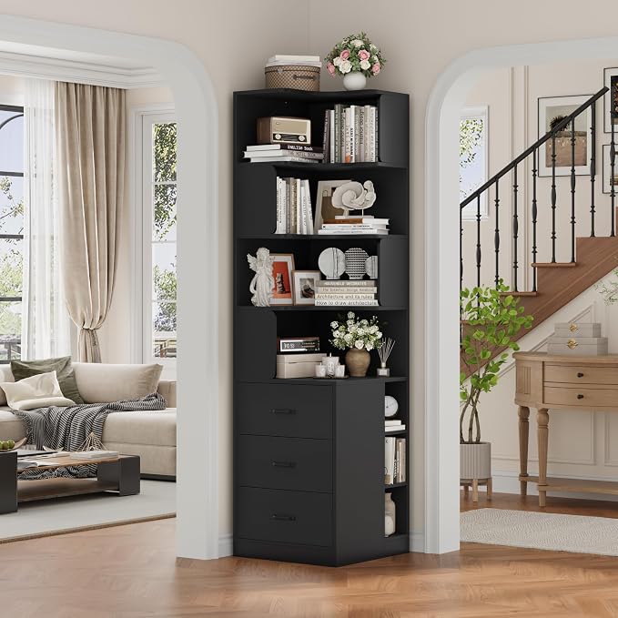 FACBOTALL 76.8” Corner Bookshelf - Image 7
