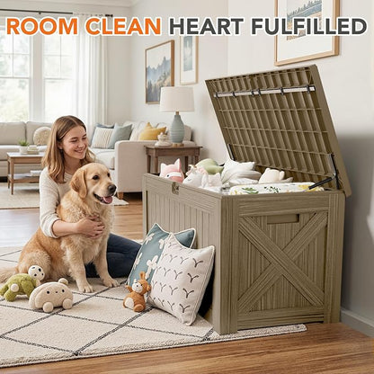 130 Gallon Deck Box Outdoor Indoor Waterproof Storage Box - Image 5