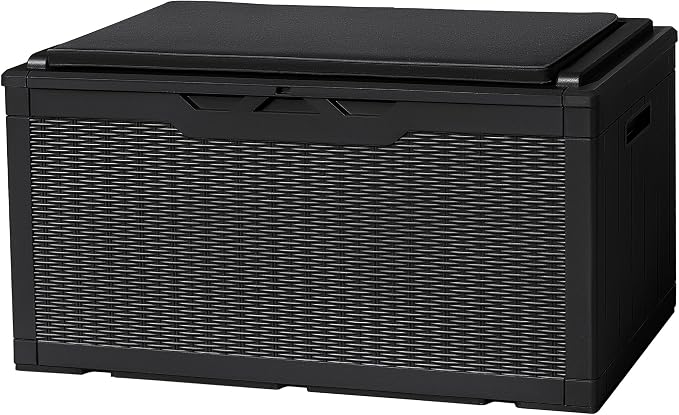 Flamaker Deck Box 98 Gallon Waterproof Resin Storage Box by Flamaker