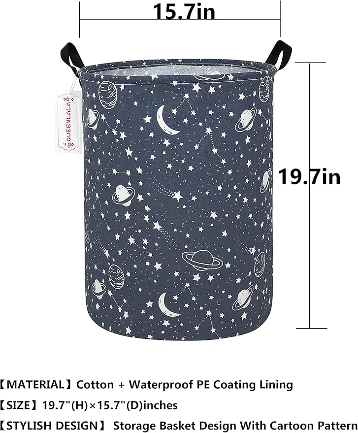 QUEENLALA Large Storage Basket, Laundry Hamper/Bathroom/Home Decor/Collapsible - Image 2