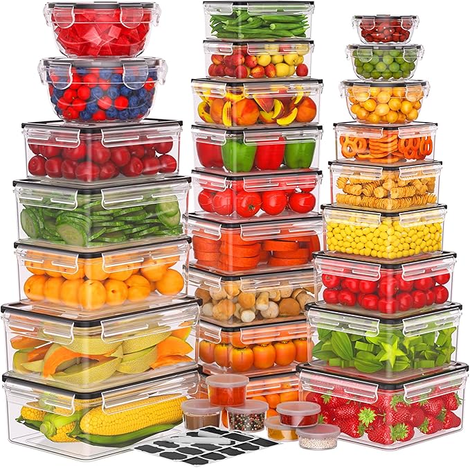 62 PCS Large Food Storage Containers by JSCARES