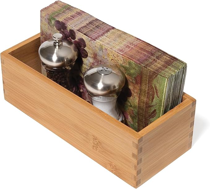 Lipper International Bamboo Wood Utensil Holder Storage Box - Image 5
