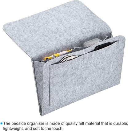 PATIKIL 13in Bedside Caddy, Bed Caddy Bedside Organizer Hanging Soft 5 Pockets - Image 4