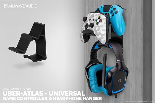 BRAINWAVZ The UberAtlas Dual Game Controller & Headphone Stand Wall Mount Holder - Image 2