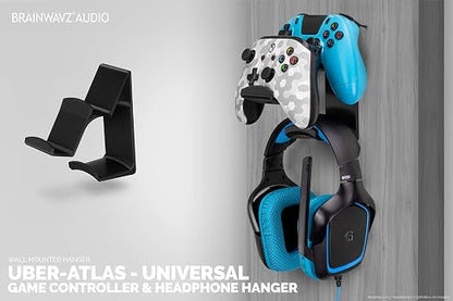 BRAINWAVZ The UberAtlas Dual Game Controller & Headphone Stand Wall Mount Holder - Image 2