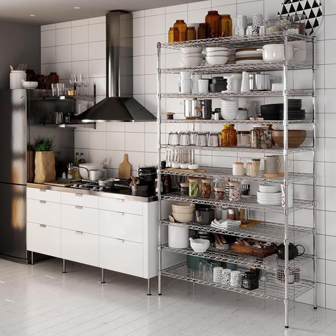 21" Deep x 48" Wide x 86" Height Wire Shelving Kit | 10-Tier | NSF Commercial - Image 6
