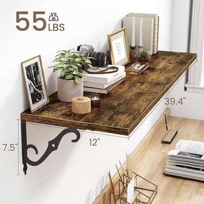 Fun Memories 40 Inch Floating Shelves Wall Mounted, 12 Inch Deep Wall Shelves - Image 3