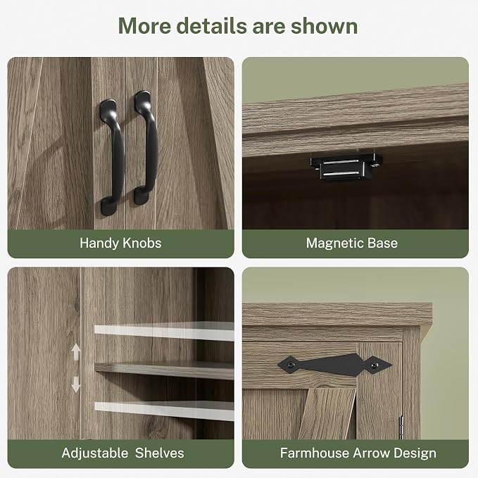TEENFON Tall Storage Cabinet, Kitchen Pantry Cabinet - Image 6