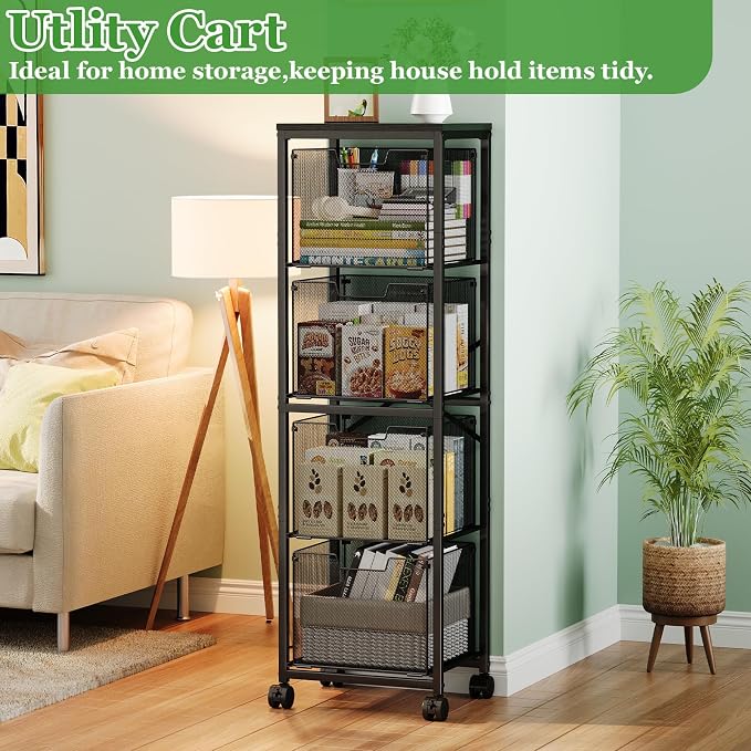 Sbanmao 4 Drawers File Cabinet, Vertical Filing Cabinets, Rolling File Cart - Image 8