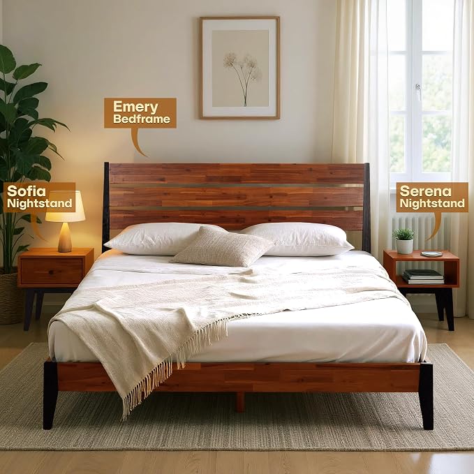 Acacia Serena Nightstand Solid Wood Nightstand - Image 7
