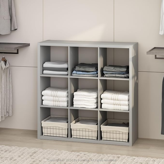 Furinno Cubic Closet Organizers and Storage, 9-Cube Closet Organizer, Open by Furinno-FitsYourSpaceFitsYourBudget