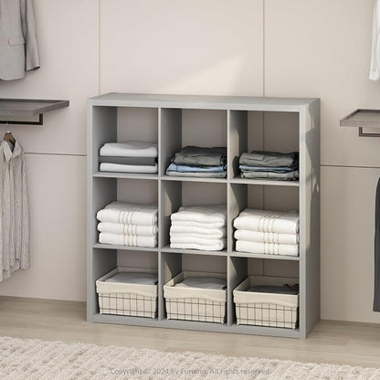 Furinno Cubic Closet Organizers and Storage, 9-Cube Closet Organizer, Open by Furinno-FitsYourSpaceFitsYourBudget