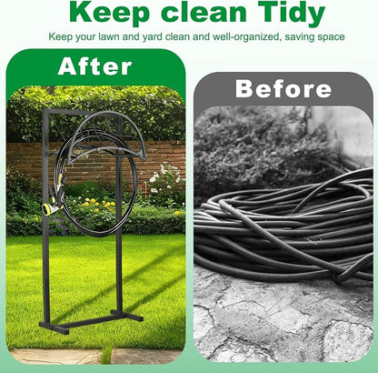 Garden Hose Holder Stand, Heavy Duty Freestanding Metal Hose Hanger Rack - Image 6