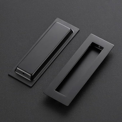 Ravinte 8 Pack Black Sliding Closet Door Handles Black Flush Pulls 5.9in Length - Image 2