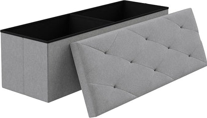 VECELO 43'' Folding Storage Ottoman Bench, Storage Chest, Linen Fabric Foot - Image 7