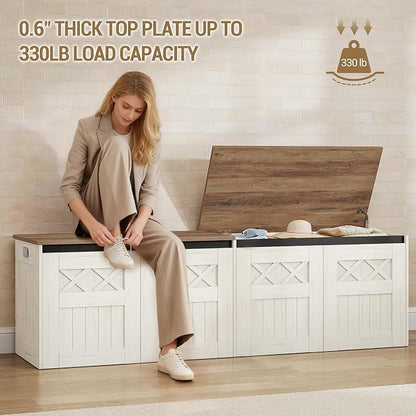 Hzuaneri 59" Storage Bench, Lift Top, 268L/70 Gal Large Storage Chest | | 330lb - Image 7