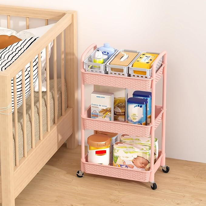 MOYIPIN 3-Tier Plastic Rolling Utility Cart - Image 7