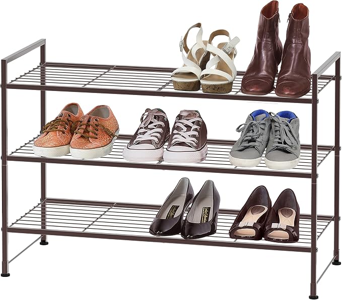 Simple Houseware 3-Tier Stackable Shoes Rack Storage Shelf - Image 2