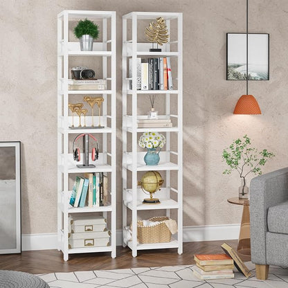 Tribesigns 6-Tier Corner Shelf, 75 Inch Tall Narrow Bookshelf Storage Rack by Unknown