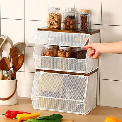 Teenyyou 2 Pcs Stackable Mesh Fruit Basket - Image 2