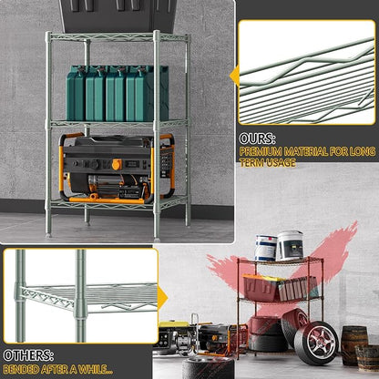 750 lbs 3-Shelf Storage Shelves Wire Shelving Unit Standing Metal Rack - Image 8