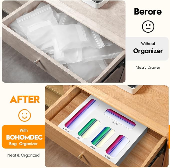 Bamboo Ziplock Bag Storage Organizer - Image 2