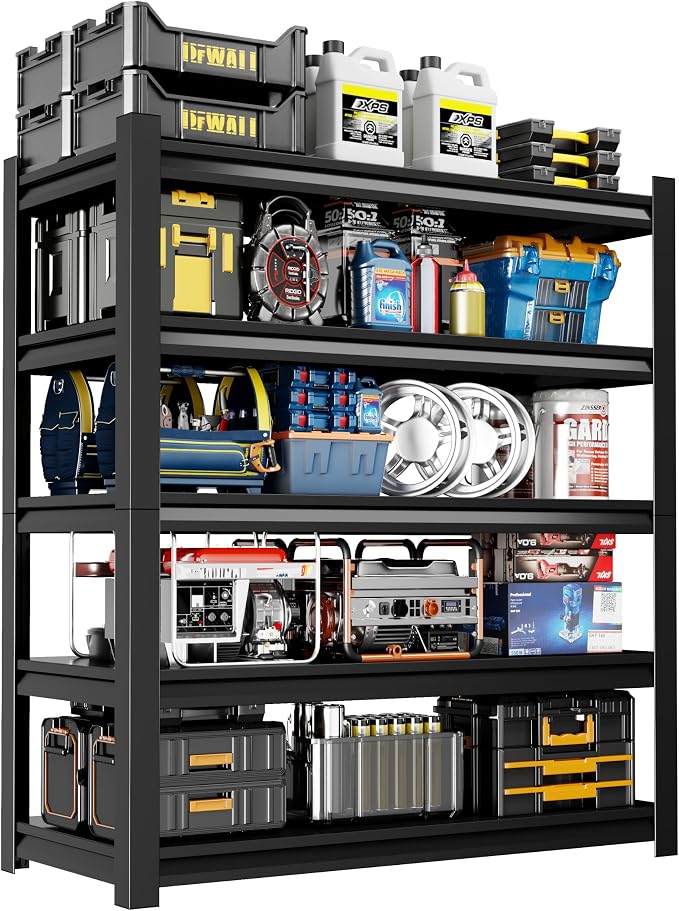 39" W Garage Shelving, 5-Tier Heavy Duty Shelving Unit, 3000LBS Adjustable by Unknown