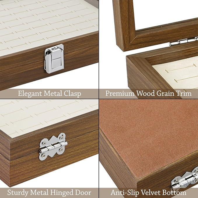 MOOCA 100 Ring Box Jewelry Display Tray, Display Case Accessories Storage Box - Image 5