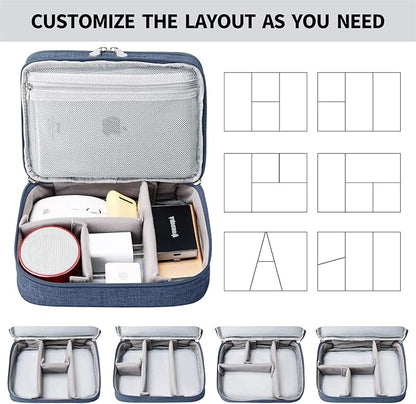 Lanola Travel Cable Organizer Bag, Electronic Accessories Case Portable Double - Image 4