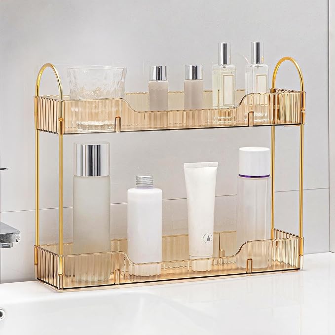YCIA&DONE 2 Tiers Narrow Vanity Makeup Organizer, Bathroom Organizers by YCIADONE