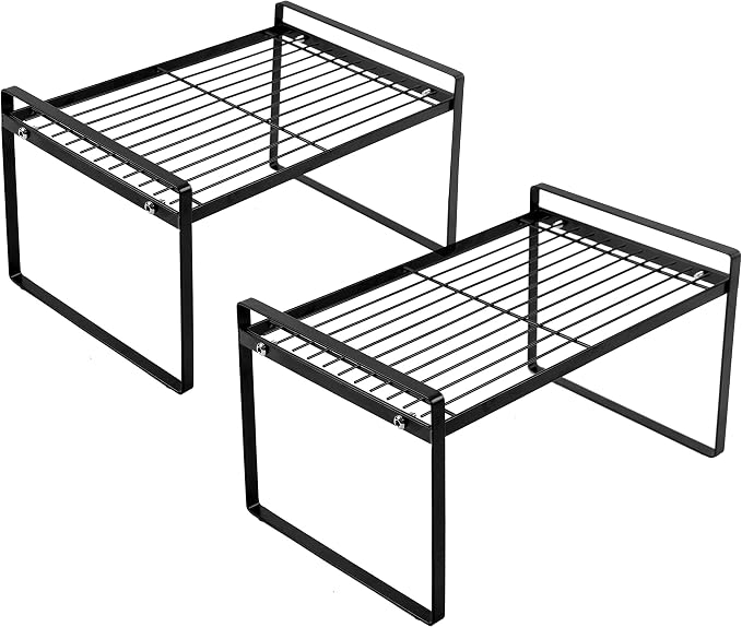 2 Pack Kitchen Cabinet Shelf Counter Organizer Rack Pantry Storage Bathroom by Shantton