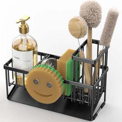 Cisily Sink Caddy With Smiley Face Sponge Holder, 304 Stainless Steel Rustproof - Image 4