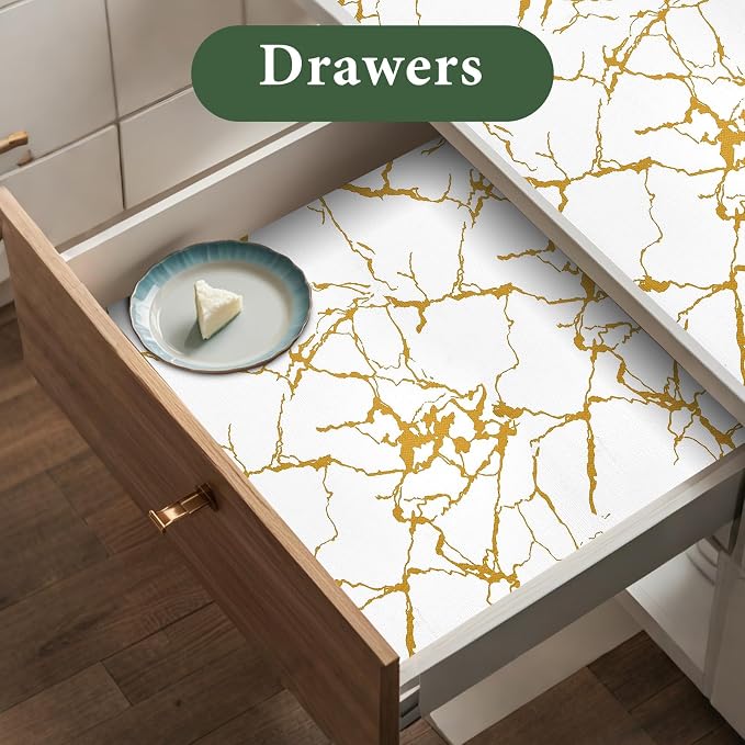 Drawer and Shelf Liner for Kitchen Cabinet Non Slip Waterproof Shelf Paper 23.6 - Image 3