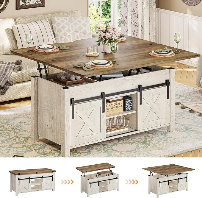 SEDETA Lift Top Coffee Table, 4 in 1 Multi-Function Convertible Coffee Tables by SEDETA