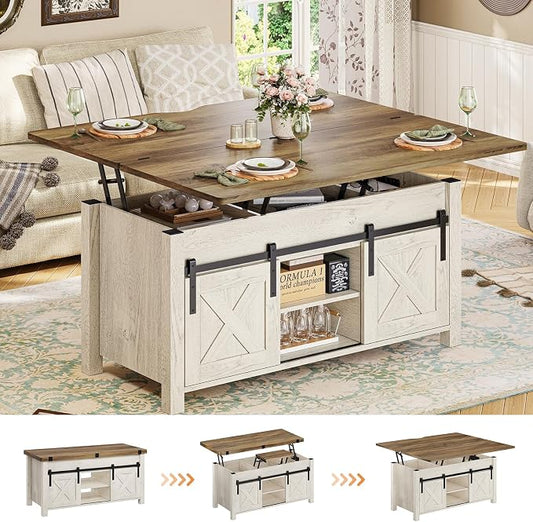 SEDETA Lift Top Coffee Table, 4 in 1 Multi-Function Convertible Coffee Tables by SEDETA