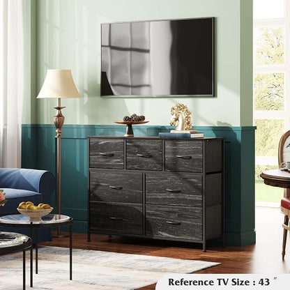 WLIVE 7 Drawer Dresser TV Stand, Entertainment Center, Media Console Table - Image 2