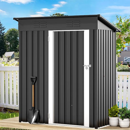 DWVO 5x3ft Outdoor Storage Shed, Weatherproof Tool Shed w/Locking Entry & by DWVO