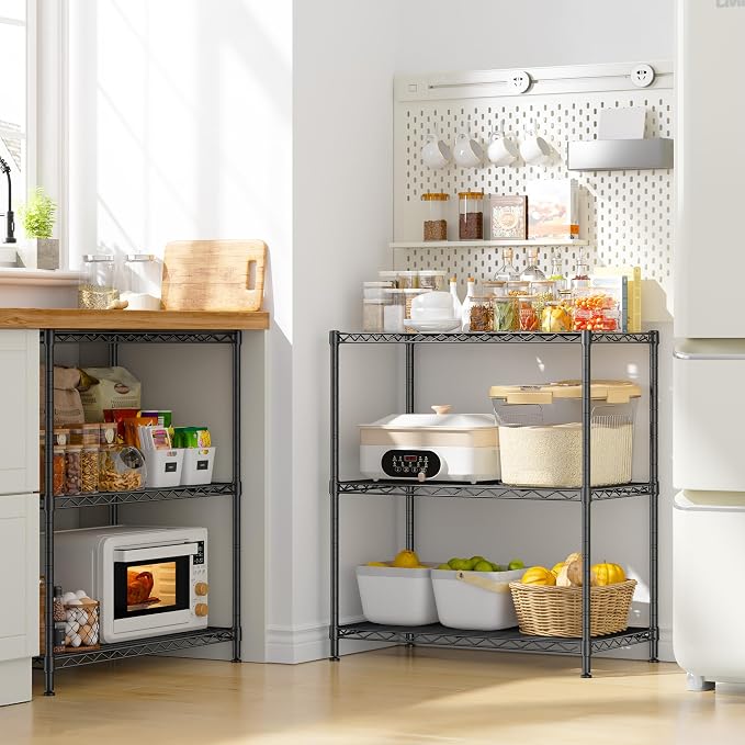 450LBS Storage Shelves 3 Tier Metal Shelving Unit Adjustable Wire Shelving - Image 9