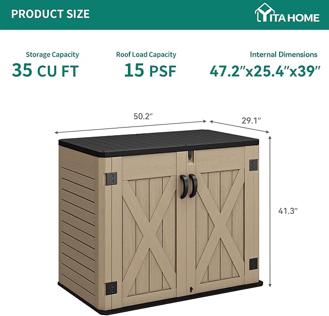 YITAHOME Outdoor Horizontal Storage Shed - Image 7
