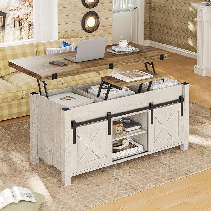 SEDETA Lift Top Coffee Table, 4 in 1 Multi-Function Convertible Coffee Tables - Image 2